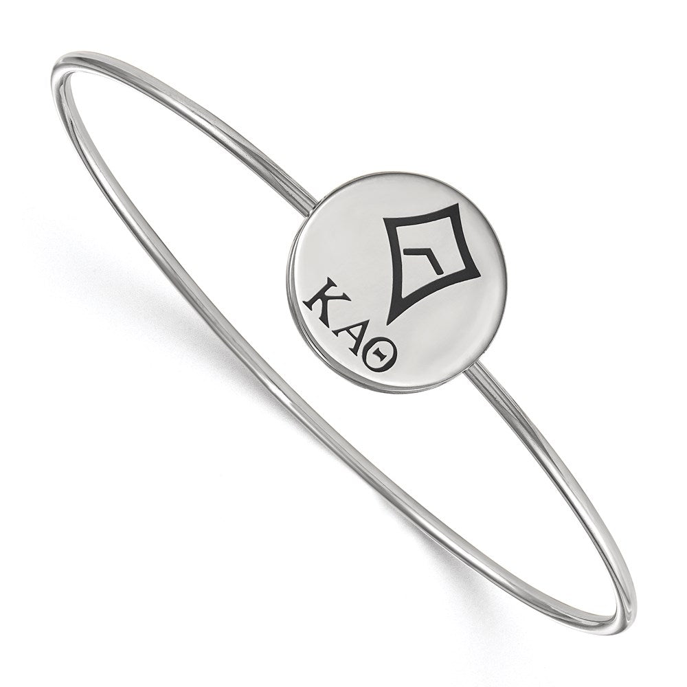 Sterling S. Rh-plated LogoArt Kappa Alpha Theta Enameled Slip-on Bangle