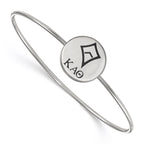 Sterling S. Rh-plated LogoArt Kappa Alpha Theta Enameled Slip-on Bangle