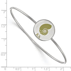 Sterling Silver Rh-plated LogoArt Kappa Delta Enameled Slip-on Bangle