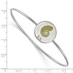 Sterling Silver Rh-plated LogoArt Kappa Delta Enameled Slip-on Bangle