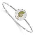 Sterling Silver Rh-plated LogoArt Kappa Delta Enameled Slip-on Bangle