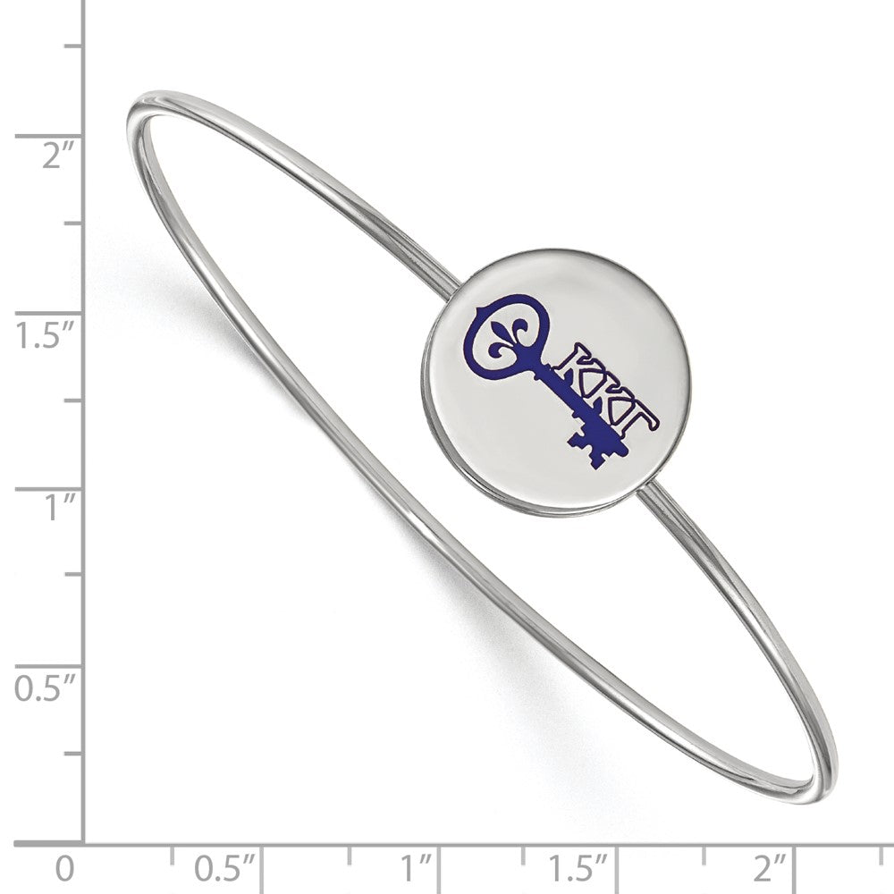 Sterling S. Rh-plated LogoArt Kappa Kappa Gamma Enameled Slip-on Bangle