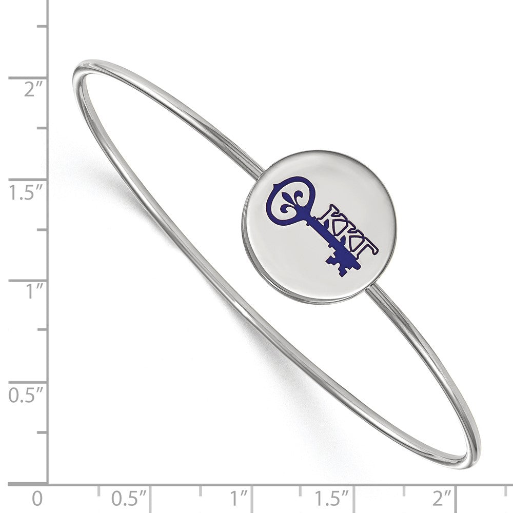 Sterling S. Rh-plated LogoArt Kappa Kappa Gamma Enameled Slip-on Bangle