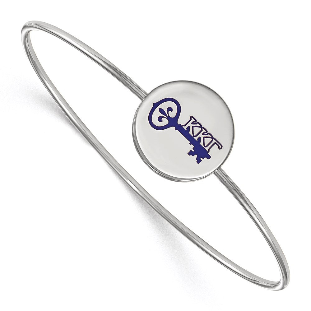 Sterling S. Rh-plated LogoArt Kappa Kappa Gamma Enameled Slip-on Bangle