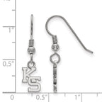 Sterling Silver Rhodium-plated LogoArt Kansas State University K-S Extra Small Dangle Wire Earrings