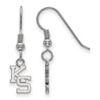 Sterling Silver Rhodium-plated LogoArt Kansas State University K-S Extra Small Dangle Wire Earrings