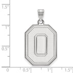 Sterling Silver Rhodium-plated LogoArt The Ohio State University Letter O Extra Large Pendant
