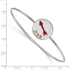 Sterling Silver Rh-plated LogoArt Pi Beta Phi Enameled Slip-on Bangle