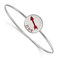 Sterling Silver Rh-plated LogoArt Pi Beta Phi Enameled Slip-on Bangle