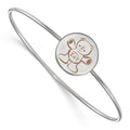 Sterling Silver Rh-plated LogoArt Sigma Delta Tau Enameled Slip-on Bangle
