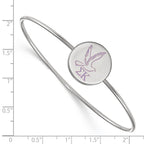 Sterling Silver Rh-plated LogoArt Sigma Kappa Enameled Slip-on Bangle