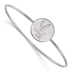 Sterling Silver Rh-plated LogoArt Sigma Kappa Enameled Slip-on Bangle
