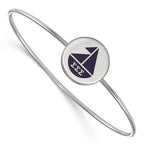 Sterling S. Rh-plated LogoArt Sigma Sigma Sigma Enameled Slip-on Bangle
