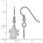 Sterling Silver Rhodium-plated LogoArt University of Kentucky U-K Wildcat Extra Small Dangle Wire Earrings