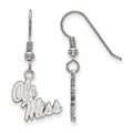 Sterling Silver Rhodium-plated LogoArt University of Mississippi Ole Miss Small Dangle Wire Earrings