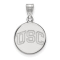 14k White Gold University of Southern California U-S-C Medium Disc Pendant