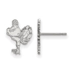10k White Gold LogoArt Virginia Tech HokieBird Small Post Earrings