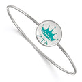 Sterling Silver Rh-plated LogoArt Zeta Tau Alpha Enameled Slip-on Bangle
