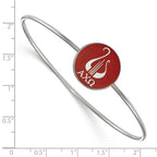 Sterling Silver Rh-plated LogoArt Alpha Chi Omega Enameled Slip-on Bangle