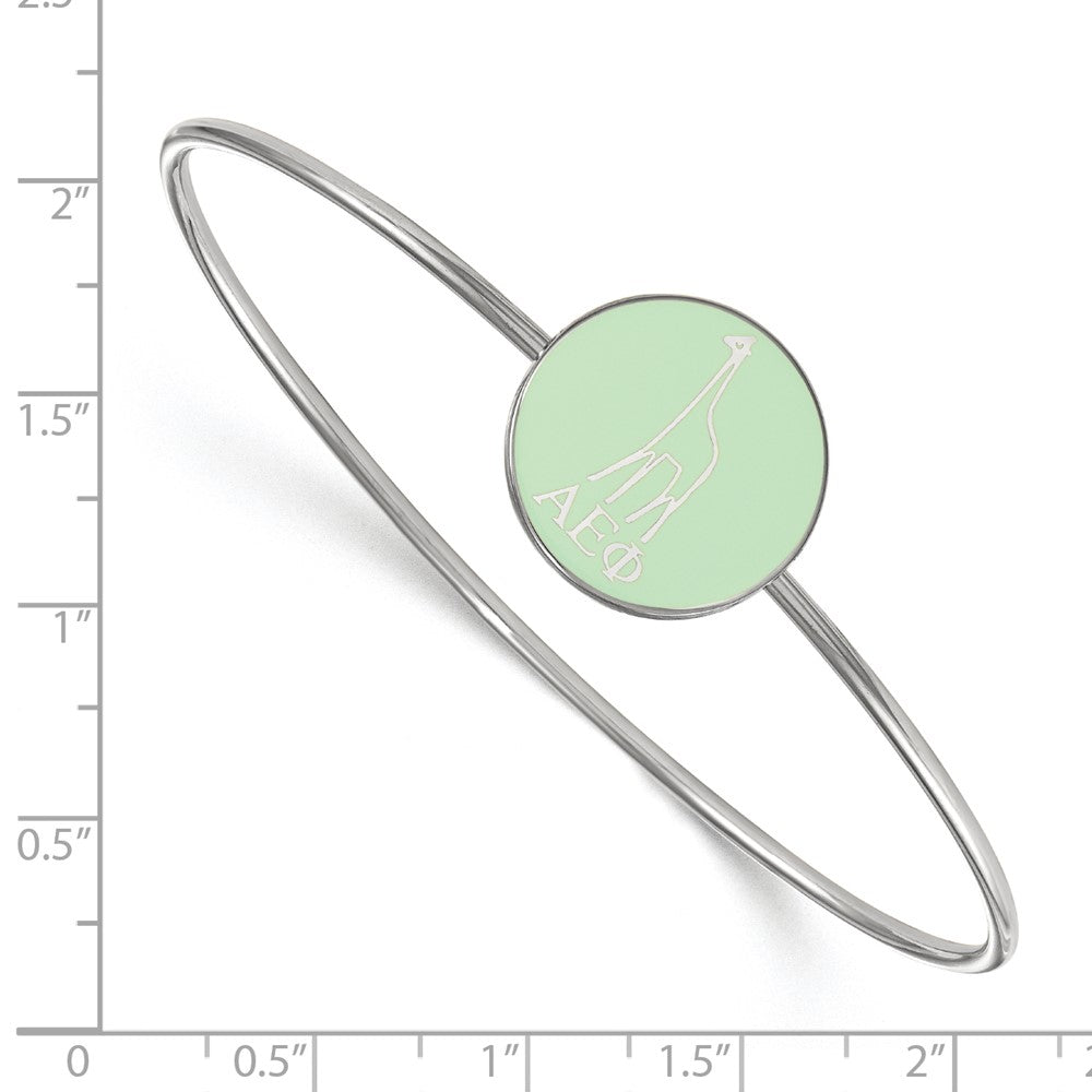 Sterling S. Rh-plated LogoArt Alpha Epsilon Phi Enameled Slip-on Bangle