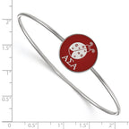 Sterling S. Rh-plated LogoArt Alpha Sigma Alpha Enameled Slip-on Bangle