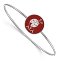 Sterling S. Rh-plated LogoArt Alpha Sigma Alpha Enameled Slip-on Bangle