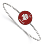 Sterling S. Rh-plated LogoArt Alpha Sigma Alpha Enameled Slip-on Bangle