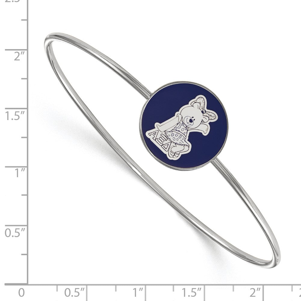 Sterling Silver Rh-plated LogoArt Alpha Xi Delta Enameled Slip-on Bangle