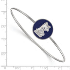 Sterling Silver Rh-plated LogoArt Alpha Xi Delta Enameled Slip-on Bangle