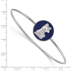 Sterling Silver Rh-plated LogoArt Alpha Xi Delta Enameled Slip-on Bangle