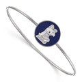 Sterling Silver Rh-plated LogoArt Alpha Xi Delta Enameled Slip-on Bangle