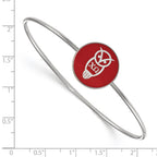 Sterling Silver Rh-plated LogoArt Chi Omega Enameled Slip-on Bangle