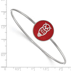 Sterling Silver Rh-plated LogoArt Chi Omega Enameled Slip-on Bangle