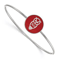 Sterling Silver Rh-plated LogoArt Chi Omega Enameled Slip-on Bangle