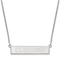 Sterling Silver Rhodium-plated LogoArt Clemson University Small Bar 18 inch Necklace