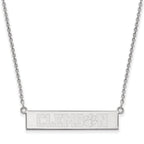 Sterling Silver Rhodium-plated LogoArt Clemson University Small Bar 18 inch Necklace