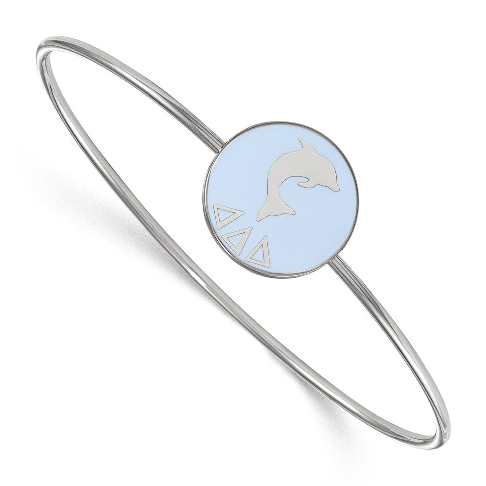 Sterling S. Rh-plated LogoArt Delta Delta Delta Enameled Slip-on Bangle