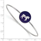 Sterling S. Rh-plated LogoArt Delta Phi Epsilon Enameled Slip-on Bangle