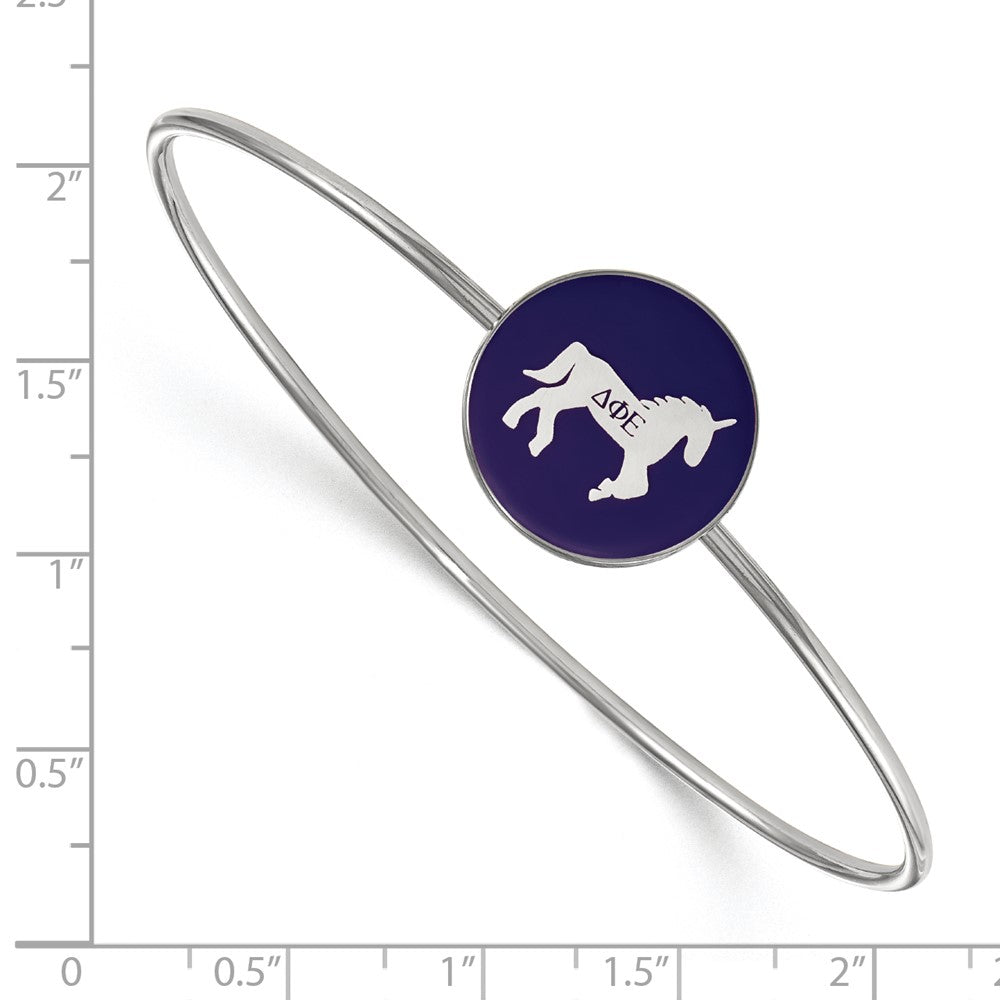 Sterling S. Rh-plated LogoArt Delta Phi Epsilon Enameled Slip-on Bangle