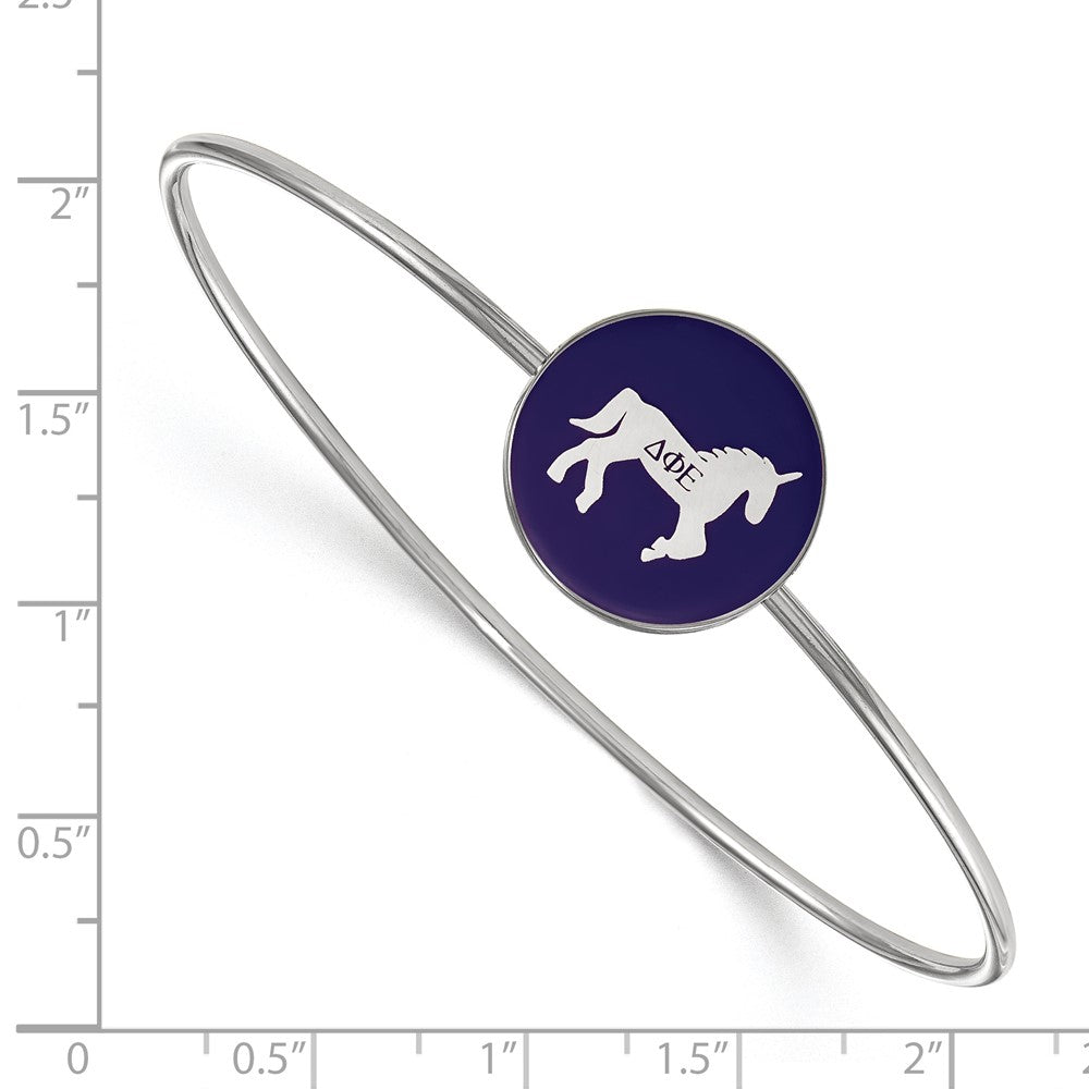 Sterling S. Rh-plated LogoArt Delta Phi Epsilon Enameled Slip-on Bangle