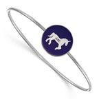 Sterling S. Rh-plated LogoArt Delta Phi Epsilon Enameled Slip-on Bangle
