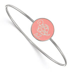 Sterling Silver Rh-plated LogoArt Delta Zeta Enameled Slip-on Bangle