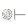 Sterling Silver Rhodium-plated LogoArt Florida State University Seminole Extra Small Post Earrings