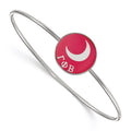 Sterling Silver Rh-plated LogoArt Gamma Phi Beta Enameled Slip-on Bangle