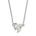 Sterling Silver Rhodium-plated LogoArt Georgia Institute of Technology Yellow Jacket Small Pendant 18 inch Necklace