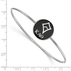 Sterling S. Rh-plated LogoArt Kappa Alpha Theta Enameled Slip-on Bangle