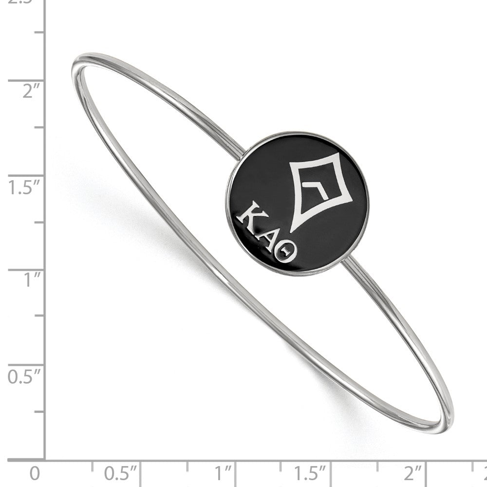 Sterling S. Rh-plated LogoArt Kappa Alpha Theta Enameled Slip-on Bangle