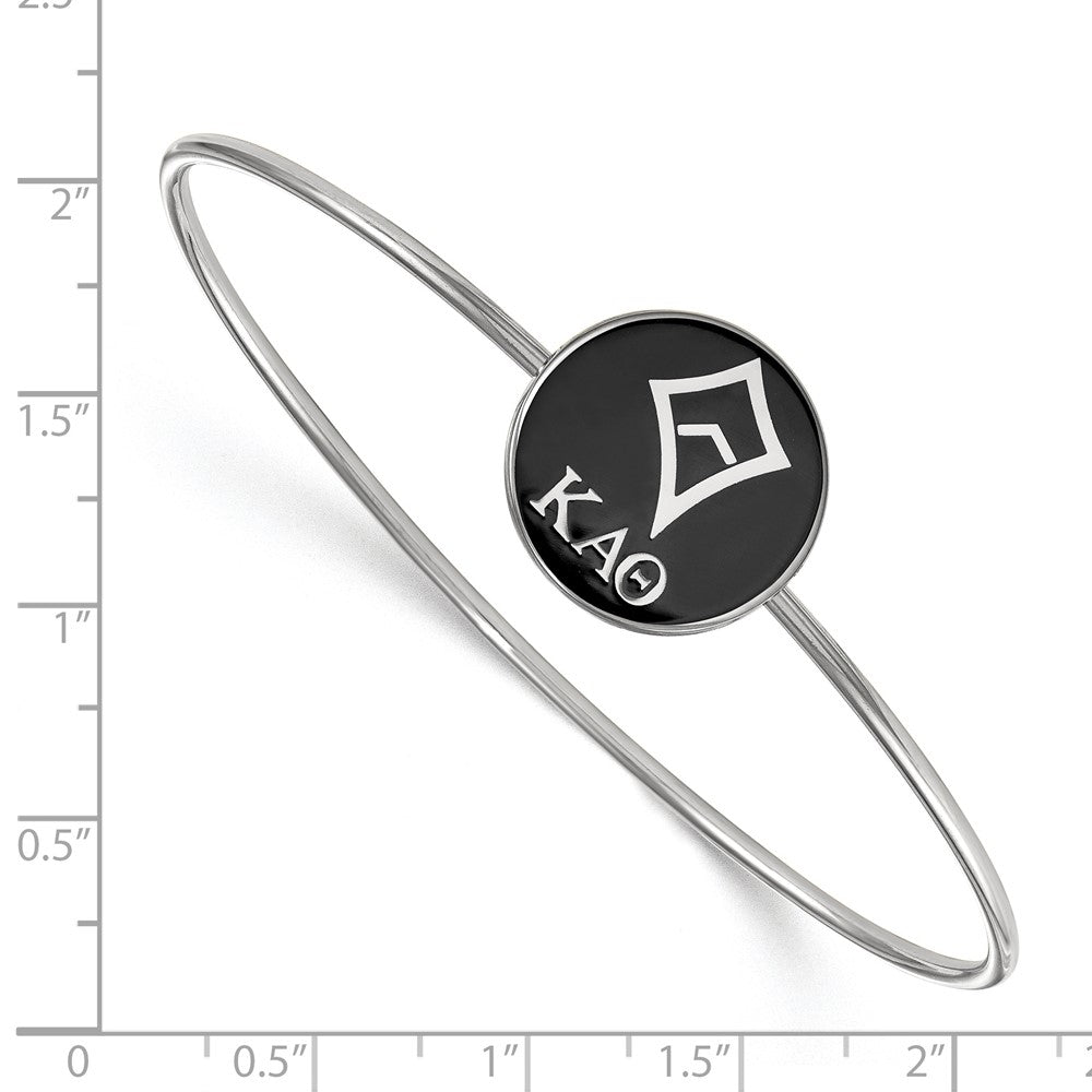Sterling S. Rh-plated LogoArt Kappa Alpha Theta Enameled Slip-on Bangle