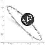 Sterling S. Rh-plated LogoArt Kappa Alpha Theta Enameled Slip-on Bangle