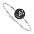 Sterling S. Rh-plated LogoArt Kappa Alpha Theta Enameled Slip-on Bangle
